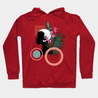 Abstract Black Woman with Orhideas Hoodie